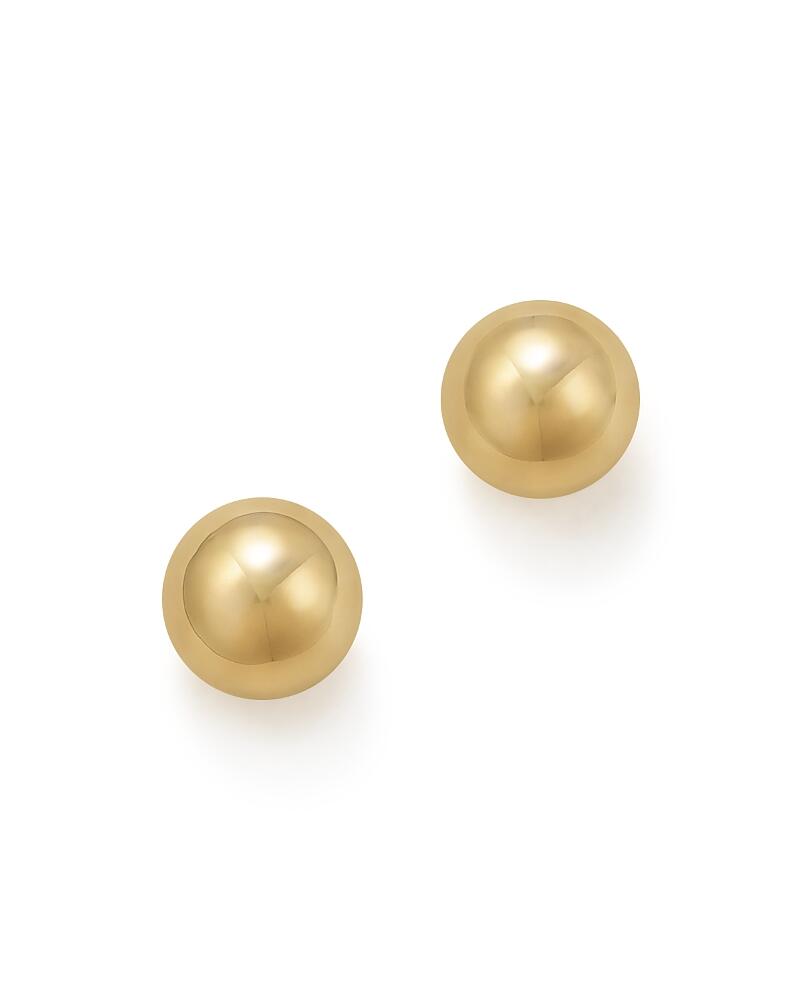 14K Yellow Gold Ball Stud Earrings - Exclusive Cover