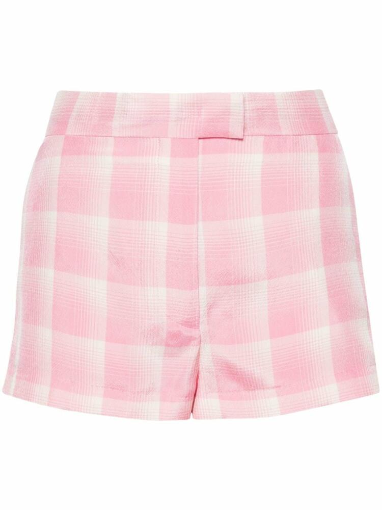 MSGM checked mini shorts - Pink Cover