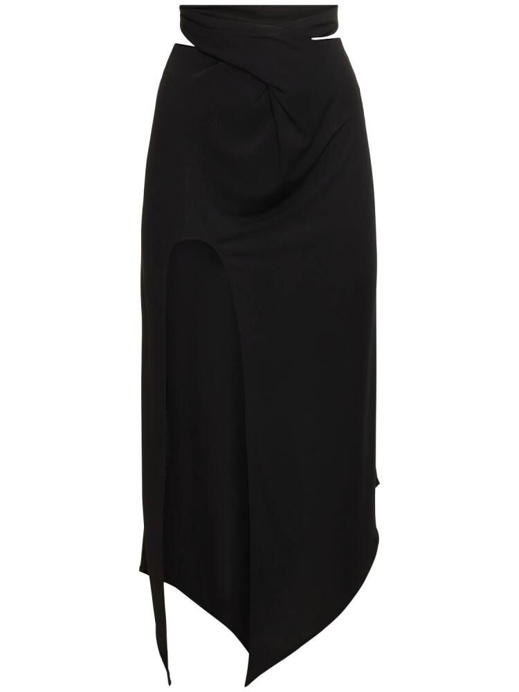 ALESSANDRO VIGILANTE Fluid Jersey Crossed Waist Midi Skirt Cover