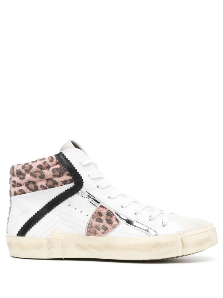 Philippe Model Paris PRSX animal-print high-top sneakers - White Cover