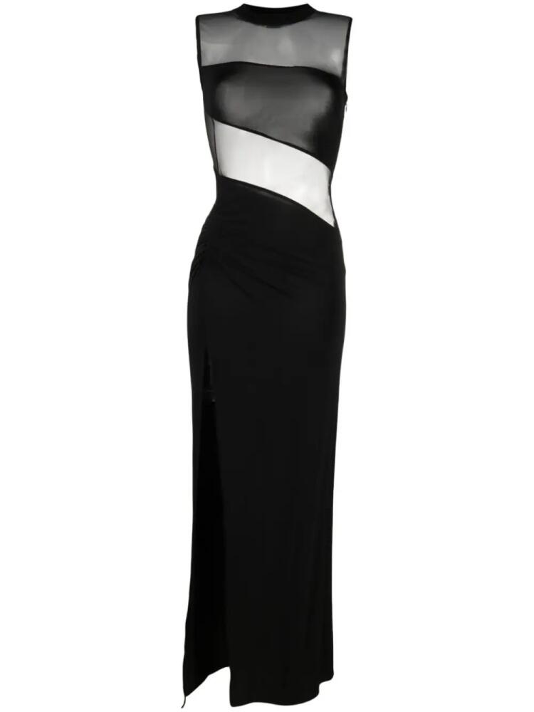 Nensi Dojaka sheer-panelling floor-length gown - Black Cover