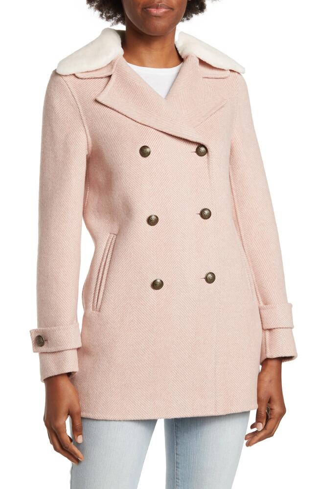 Belle & Bloom Liberty Faux Shearling Collar Coat in Blush Cover