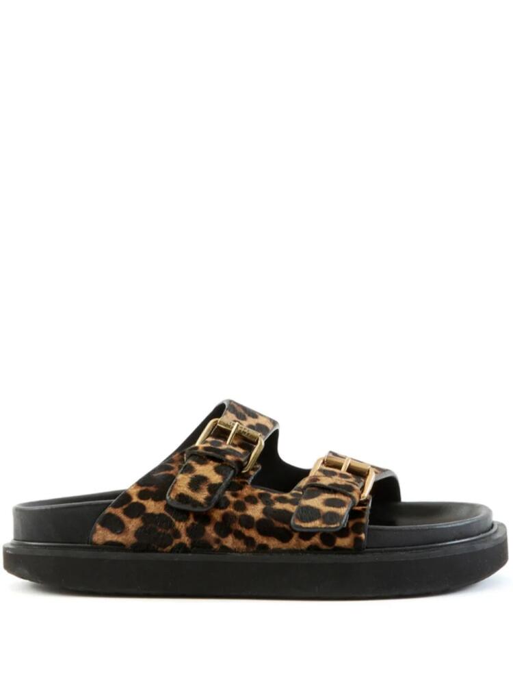 ISABEL MARANT Lennyo leopard-print slides - Brown Cover