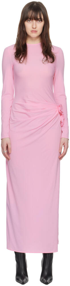 Magda Butrym Pink Ruched Maxi Dress Cover