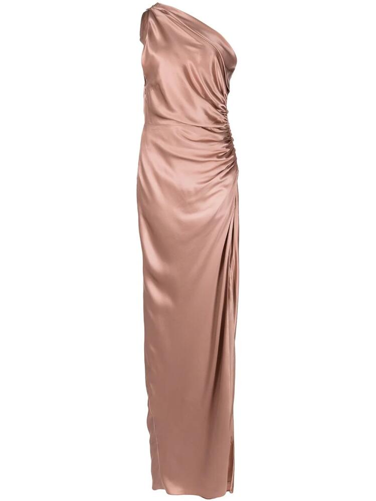 Michelle Mason one-shoulder silk gown - Pink Cover