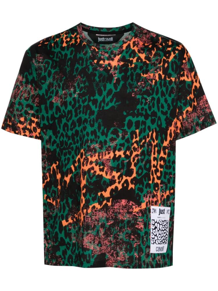 Just Cavalli animal-print cotton T-shirt - Green Cover