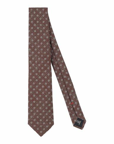 Fiorio Man Ties & bow ties Brown Silk Cover