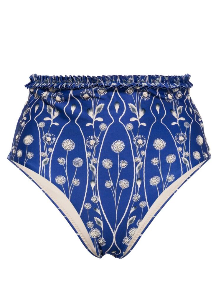 Agua By Agua Bendita Nopal floral-print bikini bottoms - Blue Cover