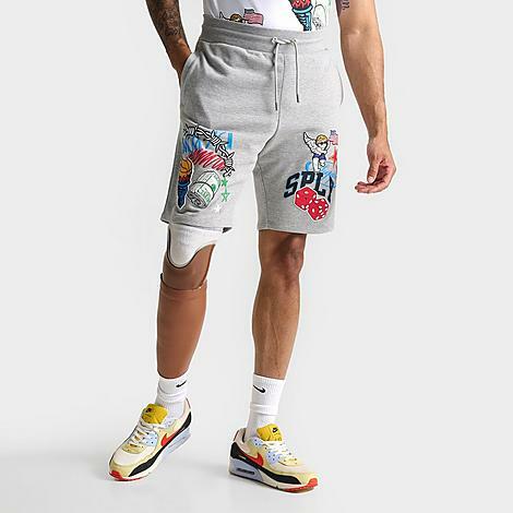 Supply And Demand Men's Reggie Graphic Shorts in Grey/Grey Heather Cover