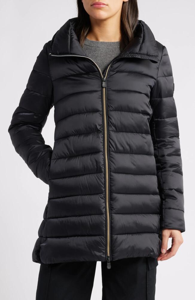 Save The Duck Lydia Water Repellent Puffer Coat in Black Cover