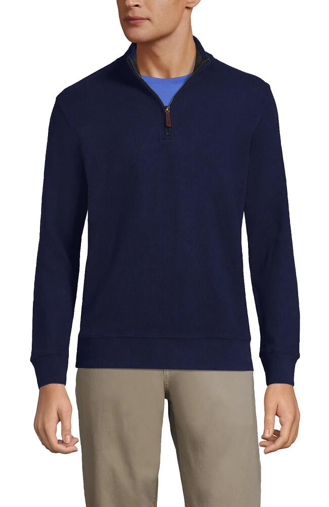 Lands' End Bedford Rib Quarter Zip Sweater in Radiant Navy Cover