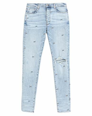 Amiri Man Jeans Blue Cotton, Elastomultiester, Elastane Cover