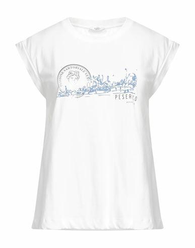 Peserico Woman T-shirt White Cotton, Elastane Cover