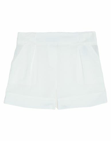 Lorena Antoniazzi Woman Shorts & Bermuda Shorts White Viscose, Elastane, Acetate, Silk Cover