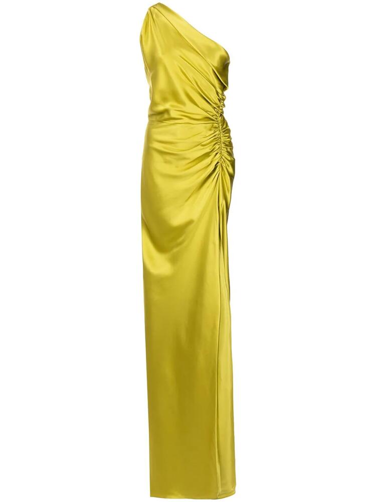 Michelle Mason one-shoulder silk gown - Green Cover