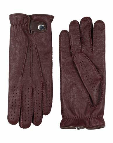 Brunello Cucinelli Man Gloves Deep purple Shearling Cover