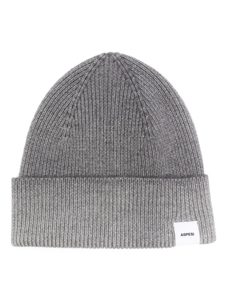 ASPESI logo-patch beanie - Grey Cover