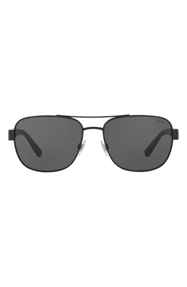 Polo Ralph Lauren 60mm Aviator Sunglasses in Matte Black Cover