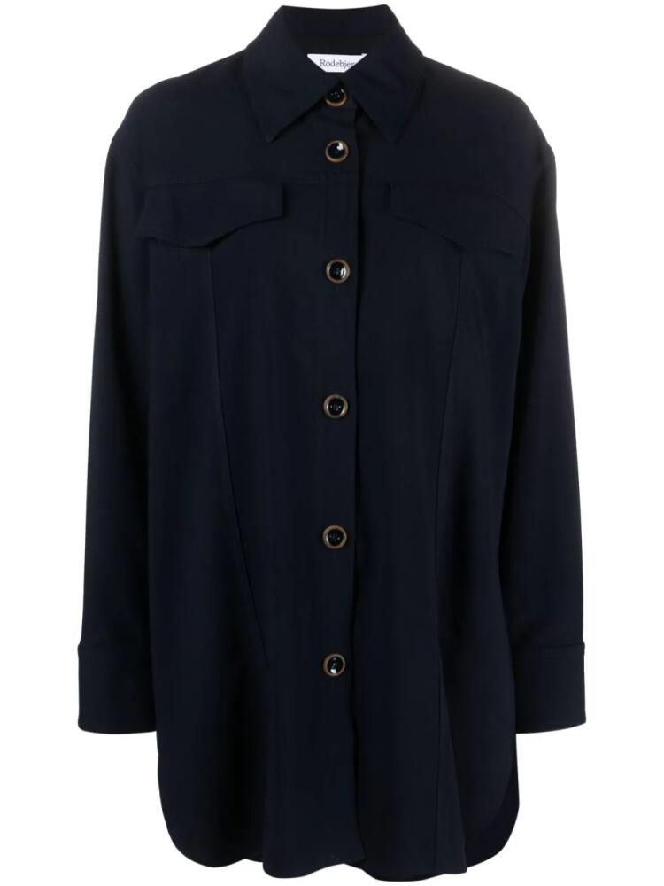 Rodebjer pointed-collar button-up shirt - Blue Cover