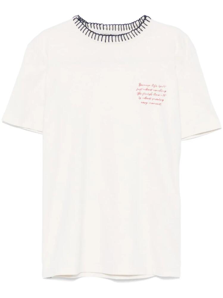 Golden Goose text-embroidered T-shirt - Neutrals Cover