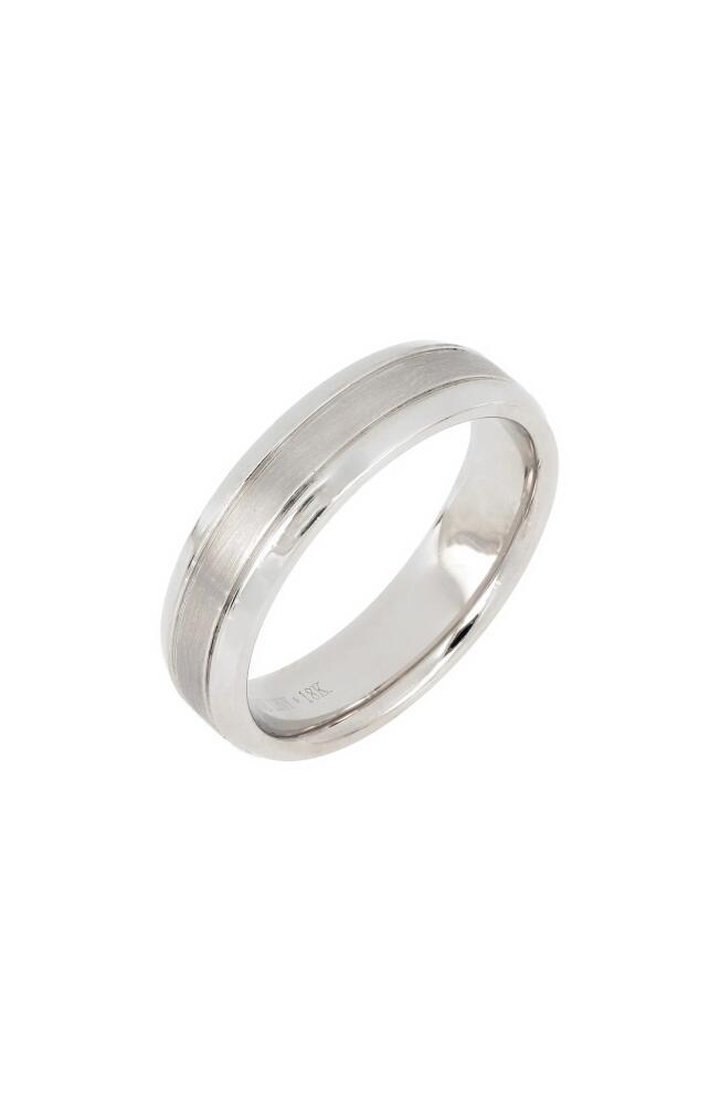 Bony Levy Men's 6mm Satin & Polished Band in White Gold Cover