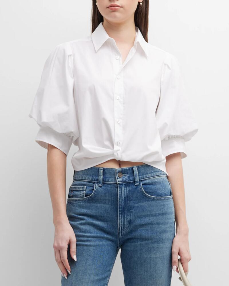 Finley Bomba Button-Down Twist-Front Poplin Shirt Cover