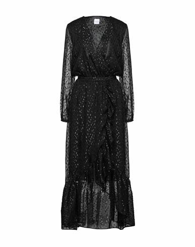 Gaëlle Paris Woman Midi dress Black Polyester, Elastane Cover