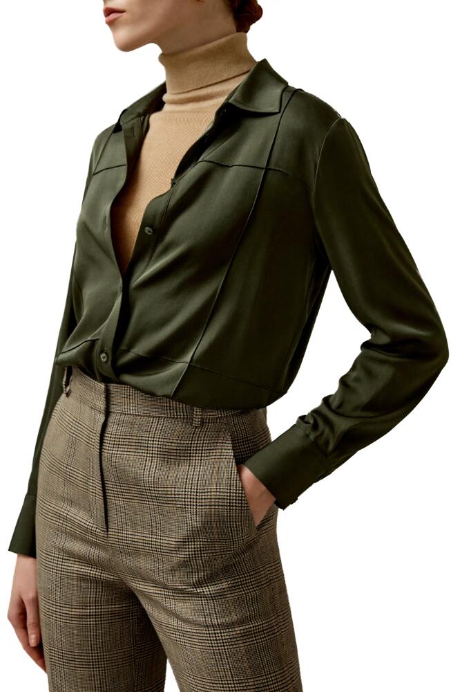 Lilysilk Sprezzatura Silk Blouse in Dark Olive Cover