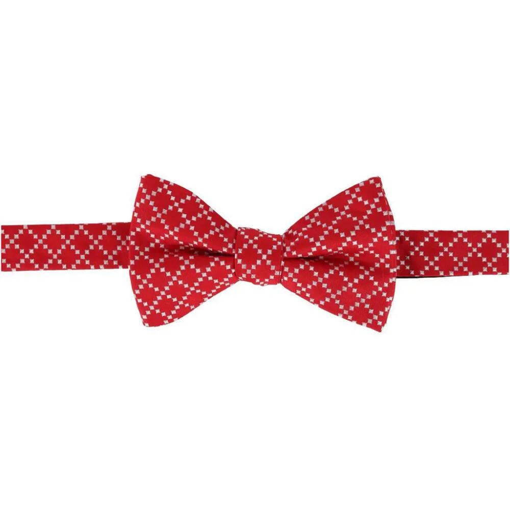 Trafalgar Rowan Geometric Pattern Silk Bow Tie in Red Cover