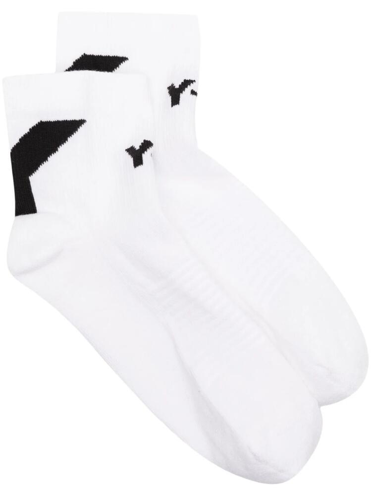 Y-3 intarsia-knit logo socks - White Cover