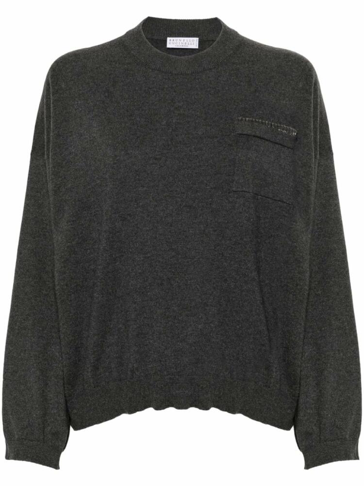 Brunello Cucinelli Monili-chain sweater - Grey Cover