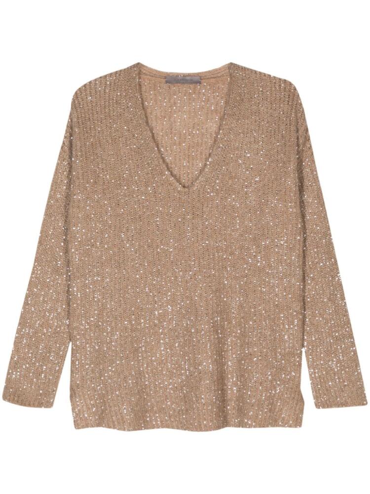 D.Exterior sequinned jumper - Brown Cover