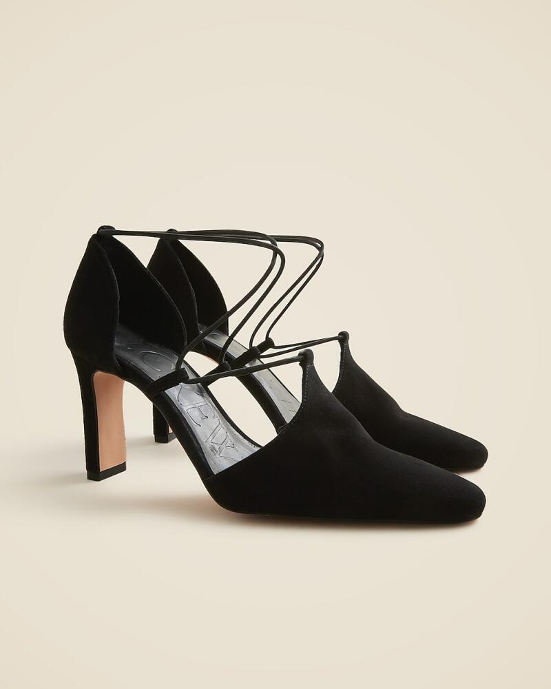 J.Crew Made-in-Spain Jules cross-strap pumps in suede Cover