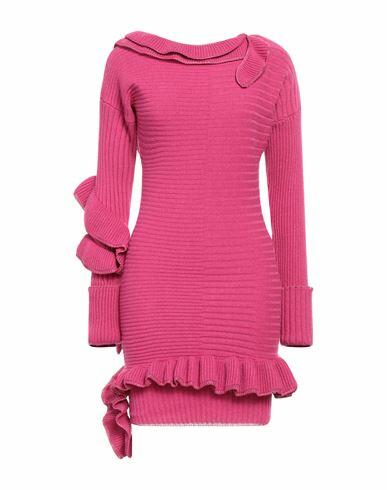 Frankie Morello Woman Mini dress Fuchsia Wool, Polyamide, Viscose Cover