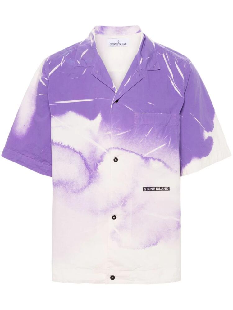 Stone Island abstract-print shirt - Purple Cover