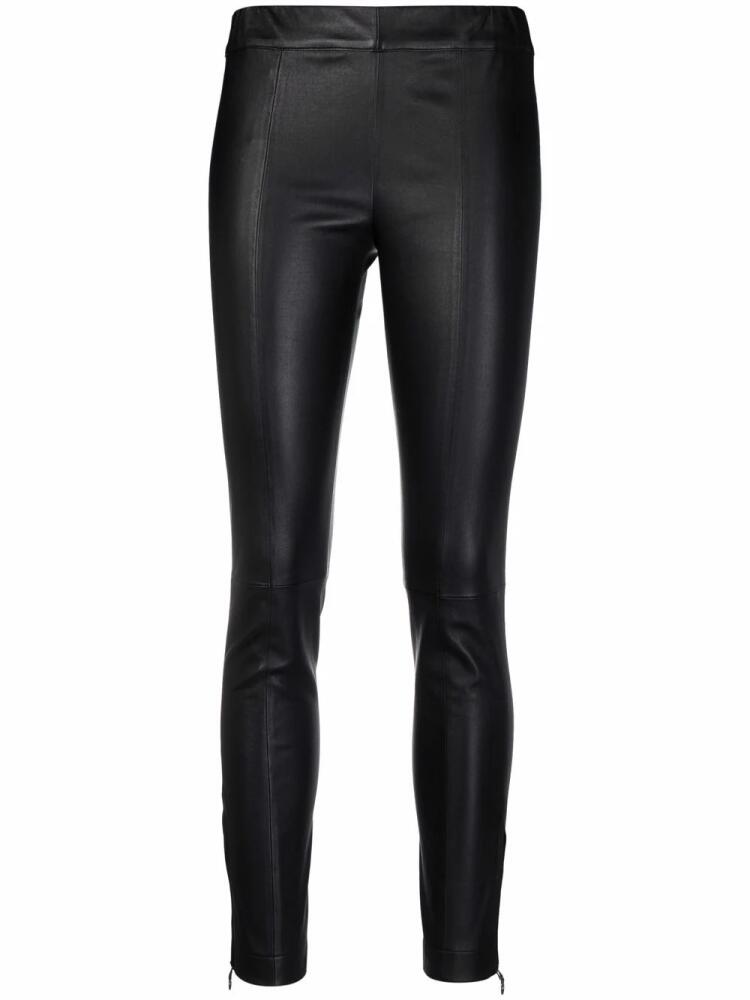 Ferragamo cropped leather leggings - Black Cover