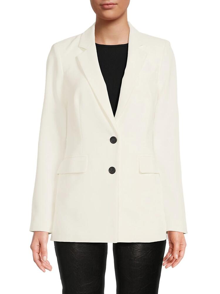 Karl Lagerfeld Paris Women's Solid Mid Blazer - Soft White Cover