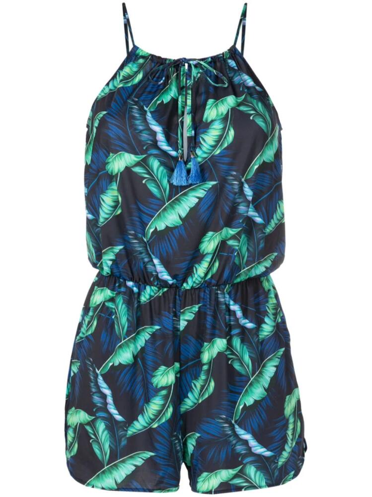 Lygia & Nanny Laya leaf-print playsuit - Blue Cover