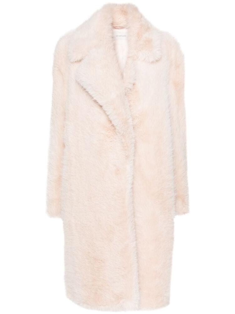 Sportmax faux-fur midi coat - Pink Cover