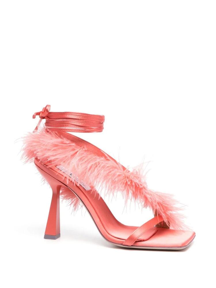 Sebastian Milano Marie A. 110mm feather-trim sandals - Pink Cover