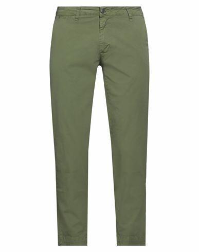 Squad² Man Pants Military green Cotton, Elastane Cover