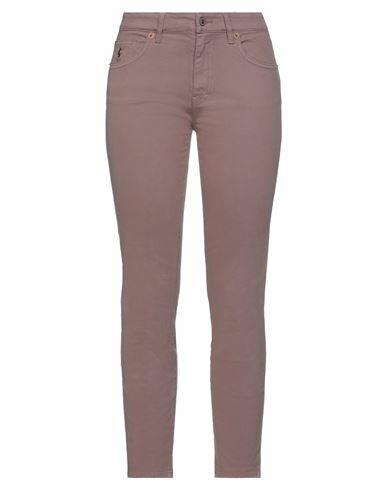 Avantgar Denim By European Culture Woman Pants Light brown Cotton, Polyester, Rubber Cover