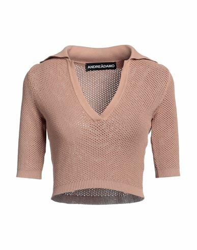 Andreādamo Woman Sweater Camel Viscose, Polyester, Polyamide, Elastane Cover