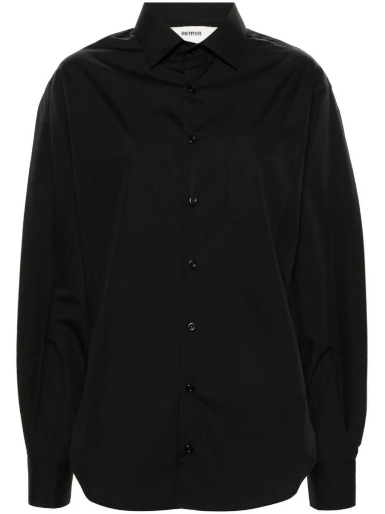 BETTTER asymmetric poplin shirt - Black Cover