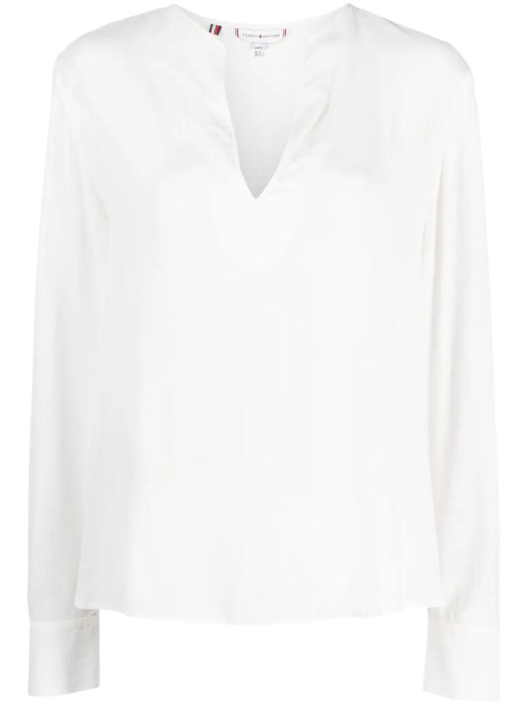 Tommy Hilfiger V-neck long-sleeved blouse - White Cover