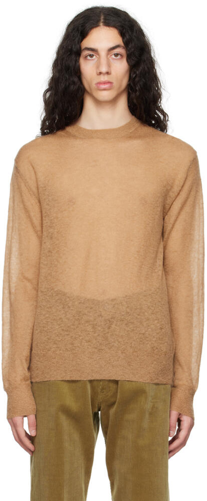 AURALEE Tan Crewneck Sweater Cover