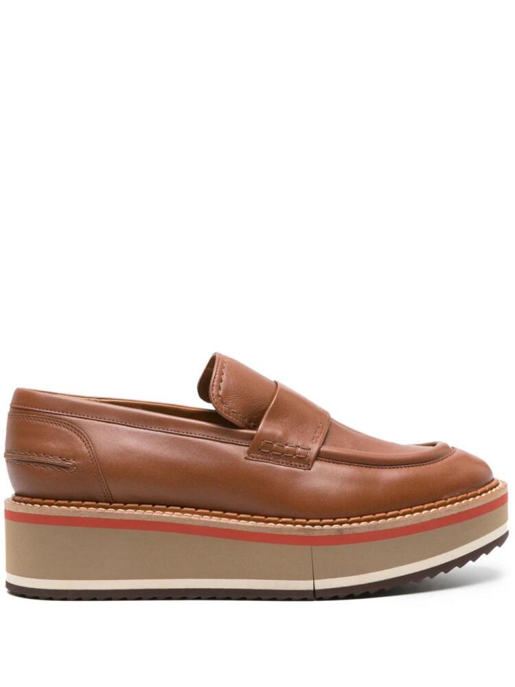 Clergerie Bahati wedge leather loafers - Brown Cover