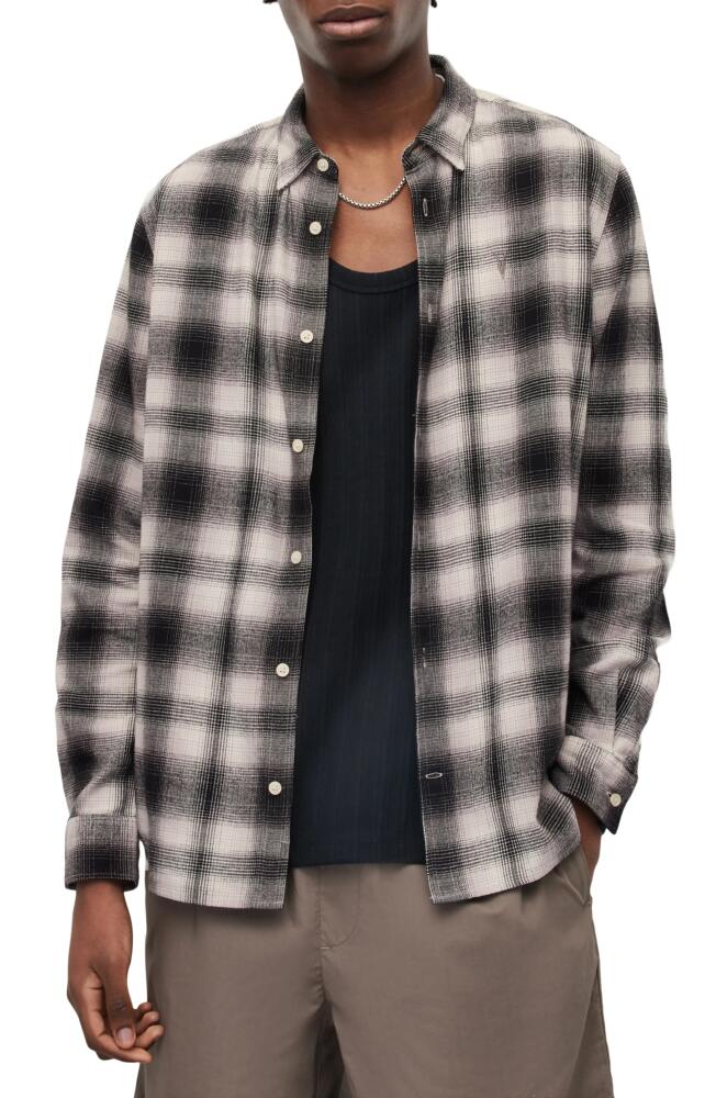 AllSaints Rodona Plaid Flannel Button-Up Shirt in Cala White Cover