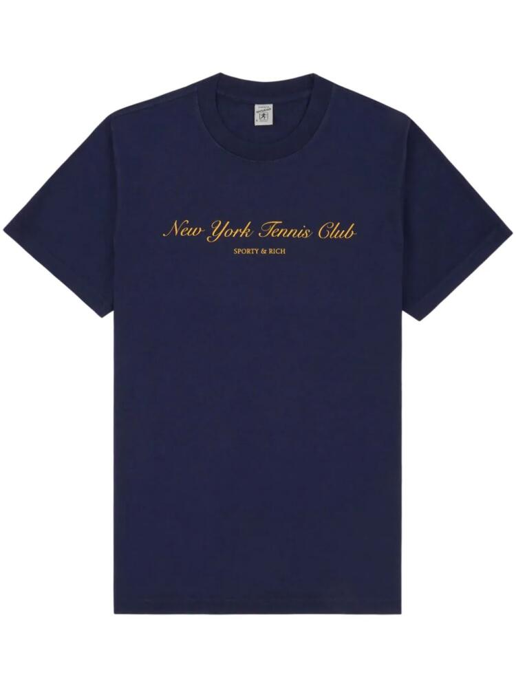 Sporty & Rich logo-print cotton T-shirt - Blue Cover