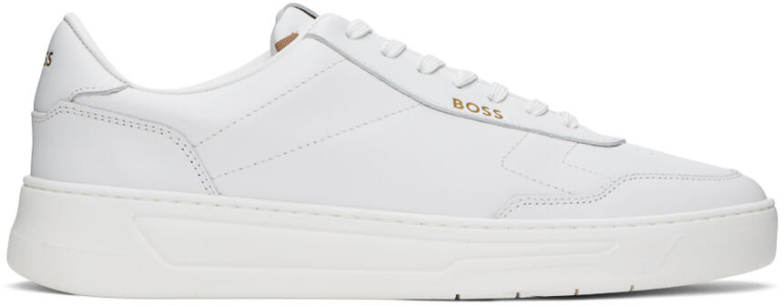 BOSS White Leather Sneakers Cover